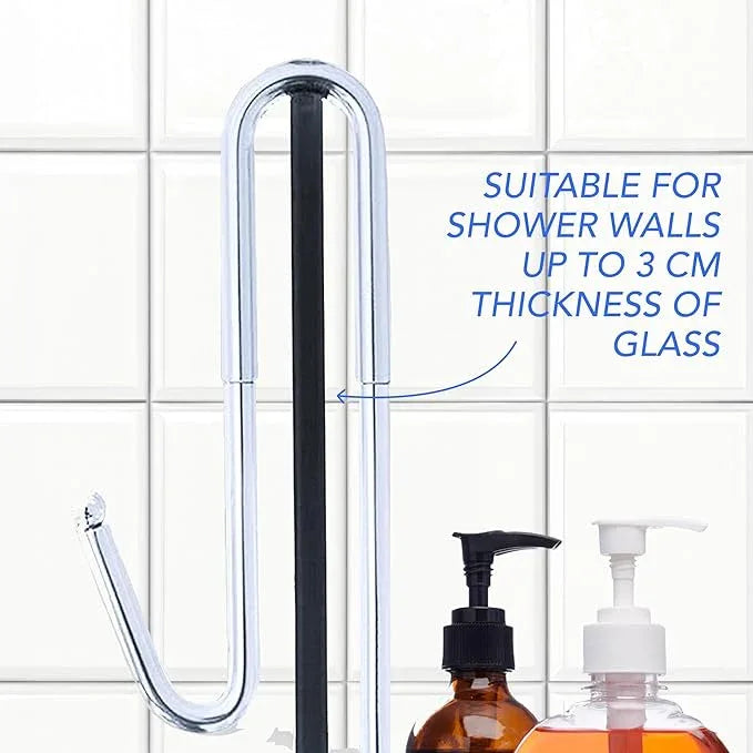Bamodi |2-Tier Stainless Steel Shower Caddy-Hanging Shower Rack-Bathroom Organizer for Accessories-Rustproof Stainless Steel-2 Towel Hooks-27.56" DX8.27 WX7.28 H(Chrome) - ModernBath