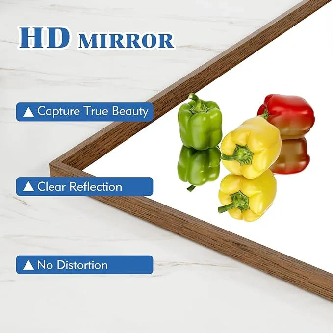 JISOSO Bathroom Vanity Mirror 24x36 Inch, Walnut Rectangle Bathroom Mirror, Anti-Rust, 4MM Tempered Glass, Wall-Mounted Mirror, Hangs Horizontally or Vertically for Bathroom & Bedroom - ModernBath