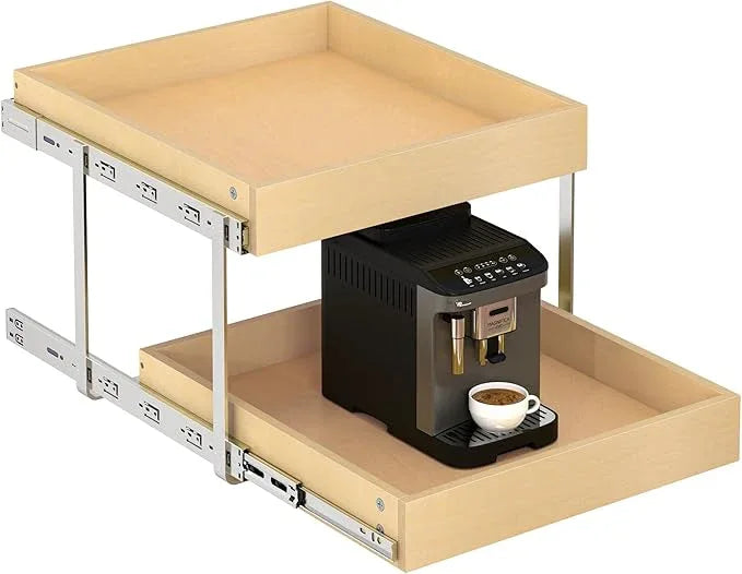 WelFurGeer 2-Tier Pull Out Cabinet Organizer with Soft Close Slides, Pull Out Drawers for Cabinets, Heavy-Duty Slide Out Drawers for Kitchen Cabinets, Under Sink, Pantry & Bathroom - ModernBath