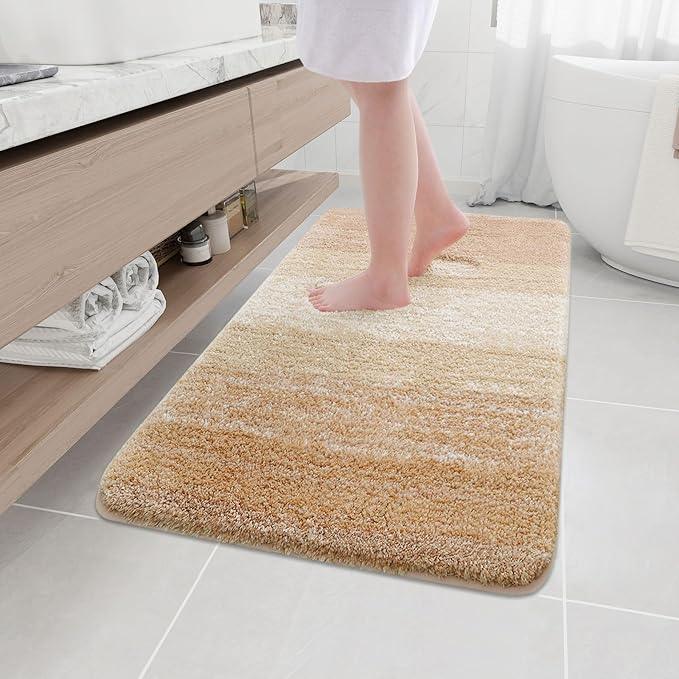 Arotive Microfiber Bathroom Rugs, Shaggy Soft and Absorbent Bath Rug, Non-Slip, Thick Plush Machine Washable Dry Bath Mats for Bathroom, Tub and Shower, 50x30, Beige, Rectangular - ModernBath