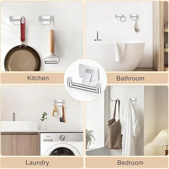 Polished Chrome Bathroom Hardware Set, 5-Piece Bath Towel Bar Set with 23.6” Towel Bar, Towel Ring, Toilet Paper Holder, Two Hooks, SUS304 Towel Racks for Bathroom Wall Mounted - ModernBath