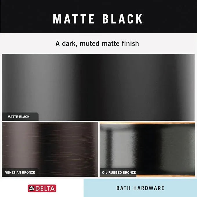 Delta Faucet Becker (1-Pack) Toilet Paper Holder, Matte Black, Wall Mounted Euro Hook Design BCK50-MB - ModernBath