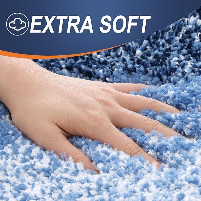 OLANLY Bathroom Rug Mat 36x24, Extra Soft and Absorbent Microfiber Bath Rugs, Non-Slip Plush Shaggy Bath Carpet, Machine Wash Dry, Bath Mats for Bathroom Floor, Tub and Shower, Navy - ModernBath