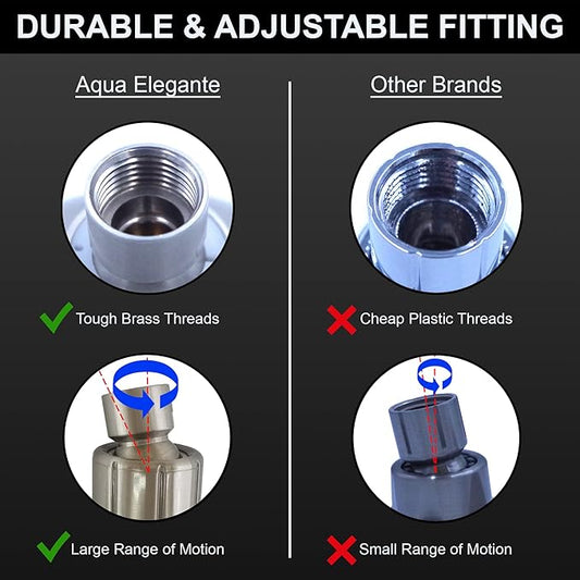 Shower Arm Bracket - Adjustable Handheld Shower Arm Mount & Holder with Brass Connector - Indoor and Outdoor Modern Bath Spa Fixture - Brushed Nickel