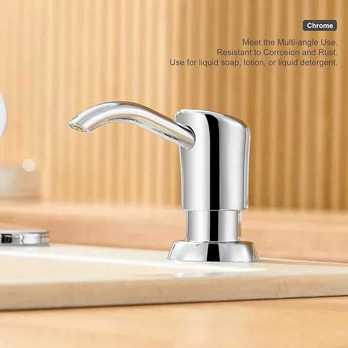 GAGALIFE Built in Counter Soap Dispenser for Kitchen Sink and Extension Tube Kit, Anti-Leakage Upgrade with 40" Tube No More Top Refill (Chrome) - ModernBath