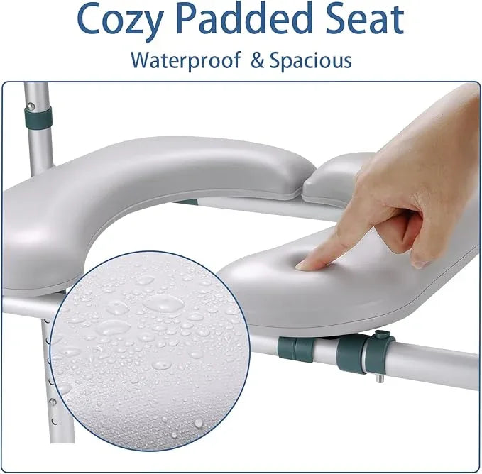 Raised Toilet Seat with Handles, Toilet Seat Riser for Seniors with Adjustable Height & Width, 400lb Cozy Padded Elevated Toilet Seat for Elderly, Handicap and Disabled, Fit Any Toilet - ModernBath