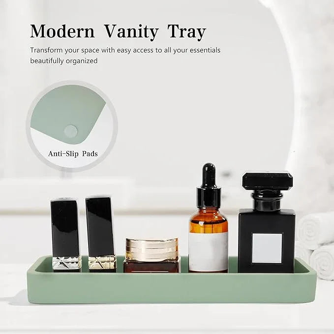 YMXYJM Bathroom Accessories Set, 4 Pcs Bathroom Accessory Set, Soap Dispenser, Toothbrush Holder, Qtip Holder Set, Bathroom Sets Complete, Bathroom Sink Set for Modern Home Decor,Green - ModernBath