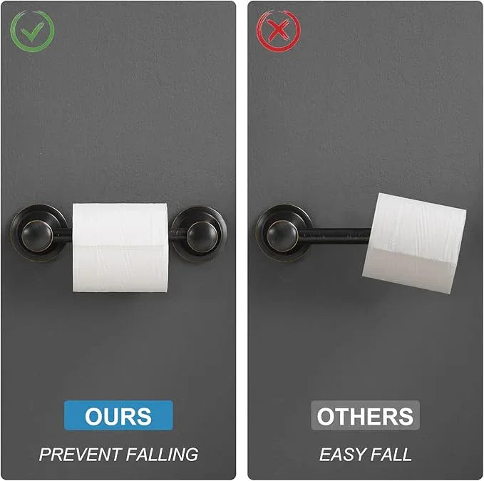 RUMOSE Toilet Paper Holder and Hand Towel Ring Oil Rubbed Bronze Wall Mount Bathroom Hardware Accessories 2 PCS Set Flexible Pivoting Toilet Tissue Roll Holder and Towel Hanger, Stainless Steel - ModernBath
