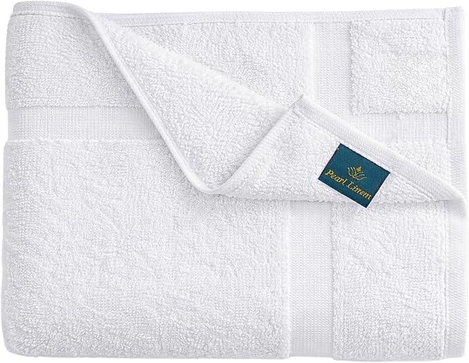 Pearl Linens Pack of 6 100% Cotton Bath Mat 20X30 inches, Soft & Absorbent Quick Dry Bathroom Mat Set, Not Bathroom Rugs, After Shower Mat, Bath Tub Mat, 687 GSM, Machine Washable, White - ModernBath