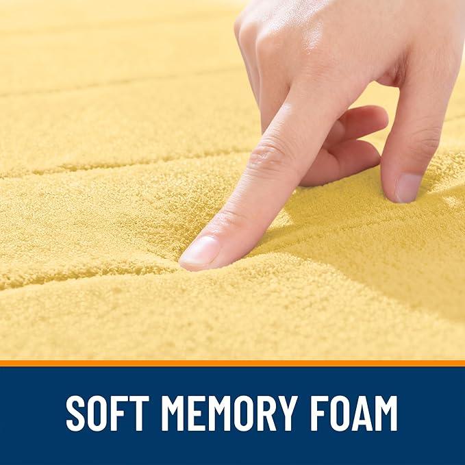 OLANLY Memory Foam Long Bathroom Rugs Runner 47x20, Super Soft Absorbent Bath Mat, Quick Dry, Machine Washable Shower Floor Rugs, Bathmat Carpet, Bathroom Home Decor Accessories, Yellow - ModernBath
