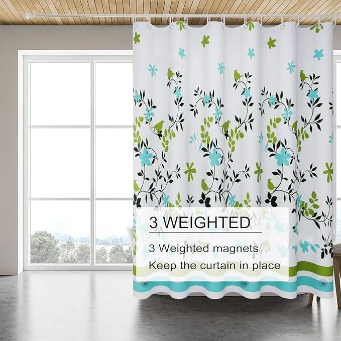 TIKABC Shower Curtain Liner, 4G PEVA Shower Liner, Plastic Waterproof Shower Curtains, 72x72 inch with Grommet Holes 3 Magnetic Weights - ModernBath
