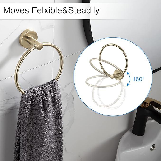 BGL Bathroom Accessory Set Brushed Gold 4 Pieces Towel Rack Set - ModernBath