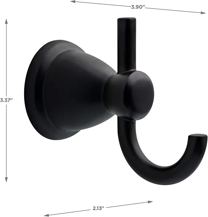 Franklin Brass Kinla 5-Piece Bathroom Set Matte Black 18" and 24" Towel Bar Racks, Toilet Paper Holder, Ring, Hook KIN5PC-MB - ModernBath