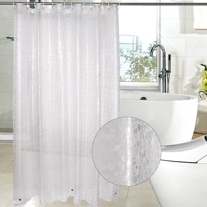 WELTRXE Extra Long Shower Curtain Liner, 72 x 78 Inch EVA Water Repellent Shower Curtain with 3 Magnets, Heavy Duty, No Smell, Chlorine Free Shower Liner for Shower Stall, Bathtubs, 12 Hooks - ModernBath