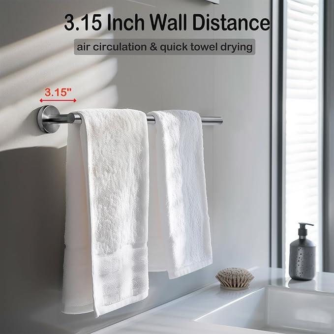 Bath Towel Bar, 20 Inch Towel Racks for Bathroom Wall Mounted, Heavy Duty Bathroom Towel Holder Organizer, Stainless Steel Modern Home Decor Towel Rod, Brushed Nickel - ModernBath