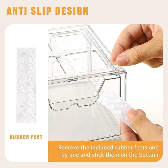 Stebopum 6 Pack Stackable Storage Drawers Clear Acrylic Organizer Makeup Bathroom Organizer and Storage Bins for Beauty Supplies,Ideal for Vanity, Bathroom,Pantry Organization - ModernBath