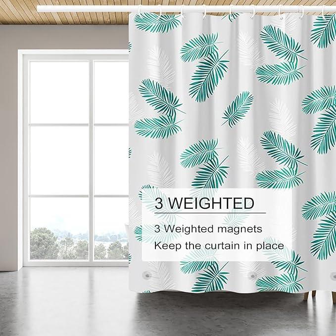 TIKABC Shower Curtain Liner, 4G PEVA Shower Liner, Plastic Waterproof Shower Curtains, 72x72 inch with Grommet Holes 3 Magnetic Weights - ModernBath