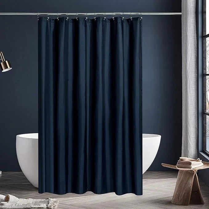N&Y HOME Fabric Shower Curtain or Liner Extra Long 72 x 84 Inches - Hotel Quality, Machine Washable, Water Repellent - Navy Blue, 72x84 - ModernBath
