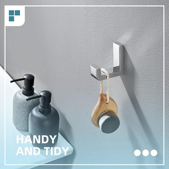 Angle Simple Towel Robe Hook Polished Chrome, 304 Stainless Steel Bathroom Hook for Wall - ModernBath