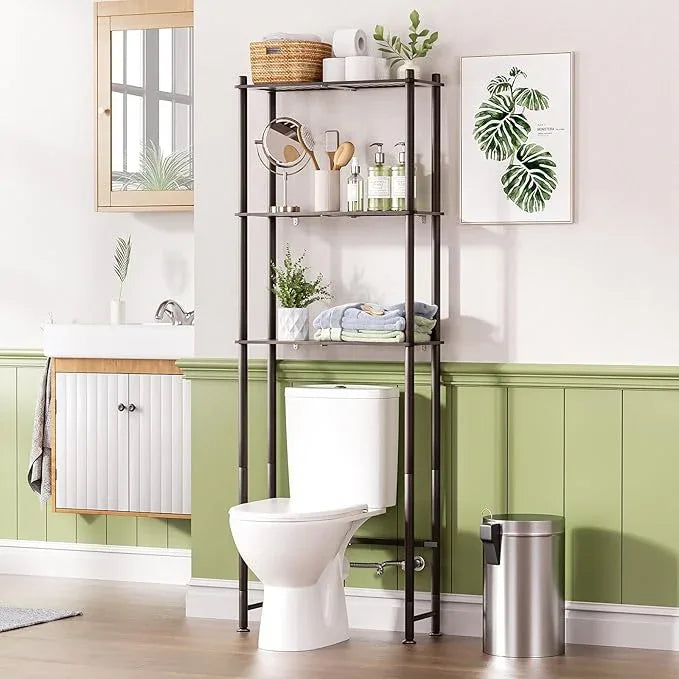 AmazerBath Bamboo Over The Toilet Storage Shelf, Over Toilet Bathroom Organizer Rack, 3-Tier Bathroom Shelves Over Toilet, Space Saver, Espresso - ModernBath