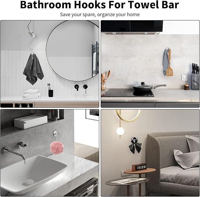 8-Pieces 24" Bathroom Hardware Set, Bathroom Accessory Set, Includes 24" Adjustable Bath Towel Bar, Towel Rings Wall Mounted, Toilet Paper Holder, Robe Towel Hooks (Brushed Nickel) - ModernBath