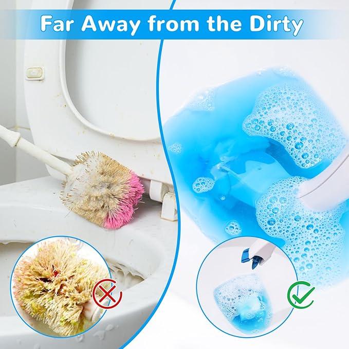 Effacera 72 Refills Flushable Toilet Refills, Disposable Toilet Bowl Paper Bulk, Fresh Toilet Brush Refill Pads for Toilet and Bathroom, Toilet Brush Accessories(No Handle) - ModernBath