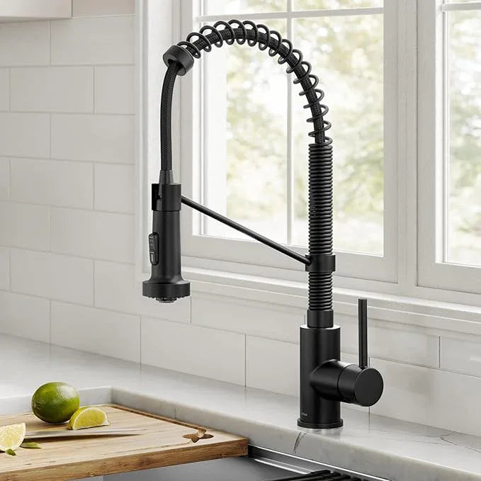 KRAUS Bolden Commercial Style 2-Function Single Handle Pull Down Kitchen Faucet in Matte Black, KPF-1610MB - ModernBath