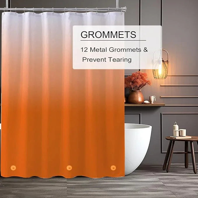 TIKABC Shower Curtain Liner, 4G PEVA Shower Liner, Plastic Waterproof Shower Curtains, with Grommet Holes and 3 Magnetic Weights(Gradient Orange) - ModernBath