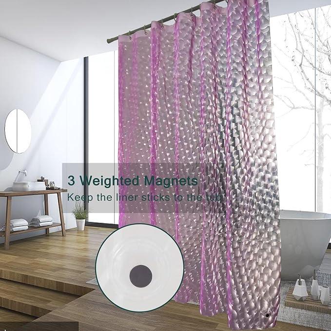 LQFMEHOT Eva Shower Curtain Liner, White Grid 5G Shower Liners with 12 Rustproof Metal Grommets and Weighted Magnets, Waterproof Duty for Bathroom 72 x 72 - ModernBath