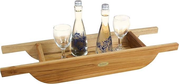 EcoDecors, 29 inch, Bath Tray for Tub, Bath Tub Tray Wood, Bathtub Table, Caddy for Bathtub in Natural Teak - ModernBath