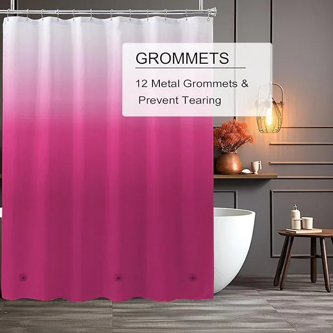TIKABC Shower Curtain Liner, 4G PEVA Shower Liner, Plastic Waterproof Shower Curtains, with Grommet Holes and 3 Magnetic Weights(Gradient Red) - ModernBath