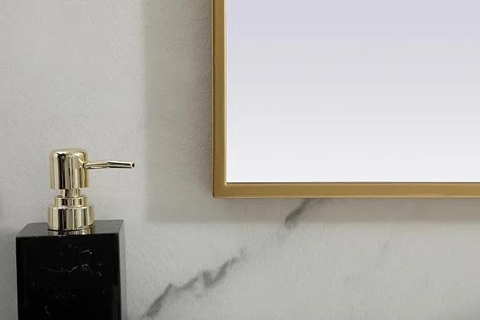 Illuminate, Metal Frame Arch Mirror 36X24 Inch in, Modern, Brass - ModernBath