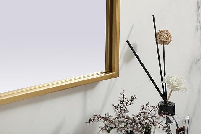 Illuminate, Metal Frame Arch Mirror 36X24 Inch in, Modern, Brass - ModernBath