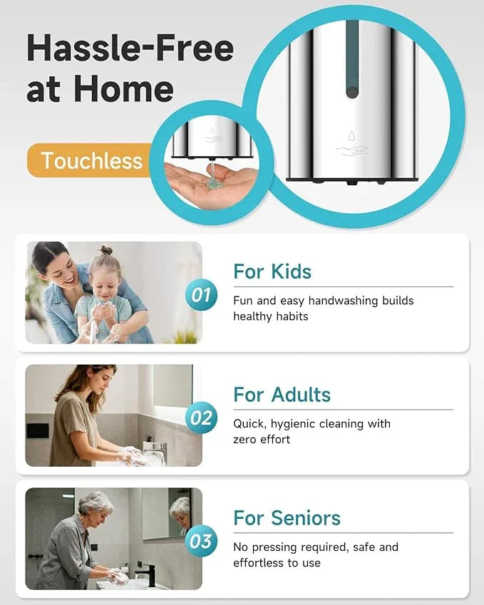 AIKE Automatic Wall Mount Liquid Soap Dispenser, Commercial Stainless Steel with 25oz Large Capacity Save Time Effort and Cost,Model AK1205 (Polished) - ModernBath