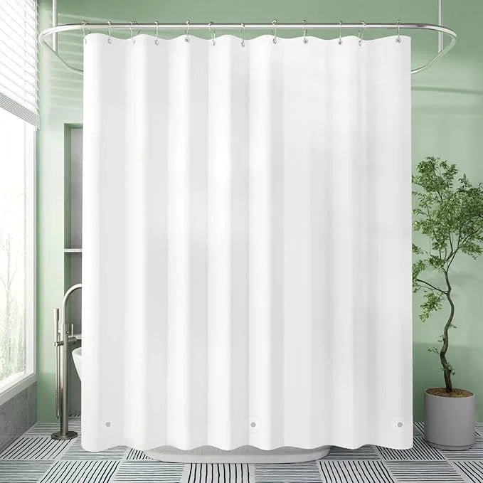 AmazerBath Shower Curtain Liner, 72x72 Plastic White Shower Curtain Liner, Cute Waterproof PEVA Shower Curtains, Lightweight Shower Curtains for Bathroom with Magnets and 12 Grommet Holes - ModernBath