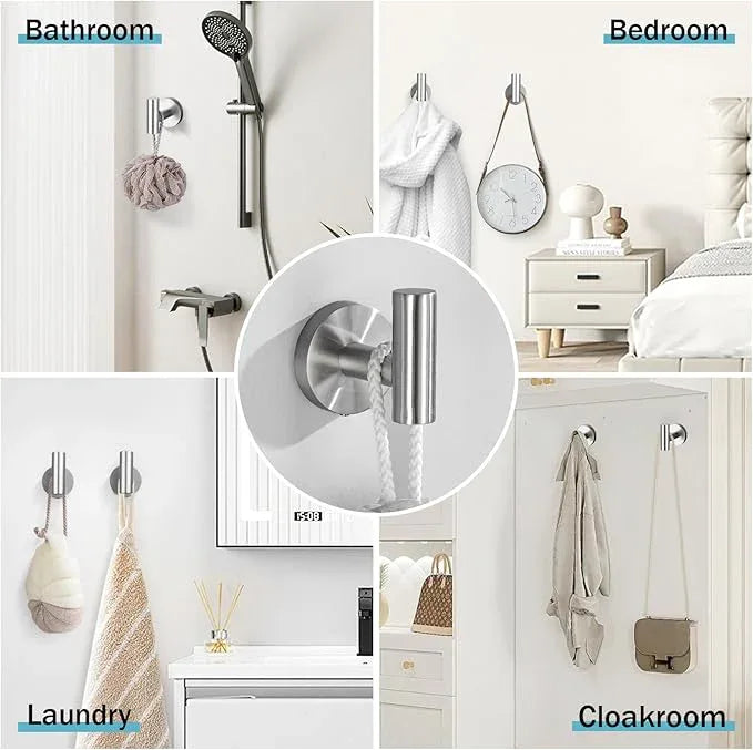 Bathroom Hardware Set, 6-Piece Towel Bar Set Brushed Nickel Towel Holder Set Includes 19.68/23.6 in Towel Bar,Toilet Paper Holder,Towel Ring and Towel Hook Wall Mount Bathroom Accessories Set - ModernBath