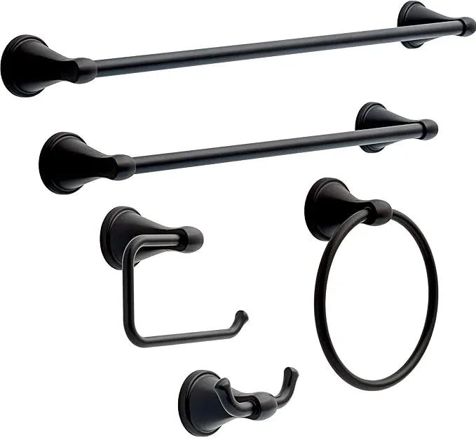 Delta Faucet Becker (1-Pack) Toilet Paper Holder, Matte Black, Wall Mounted Euro Hook Design BCK50-MB - ModernBath