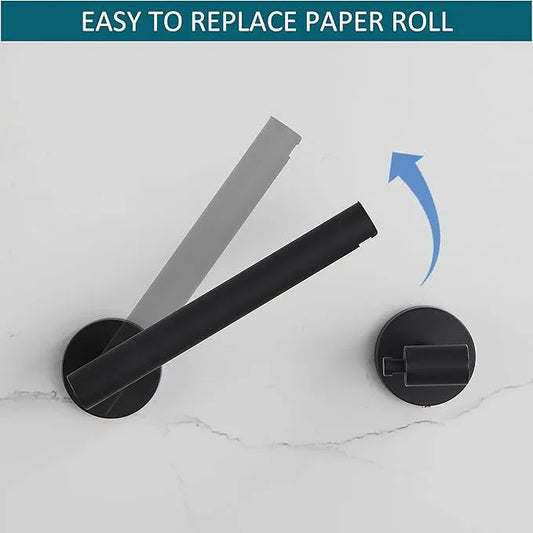 BVL Toilet Paper Holder Matte Black Wall Mount Stainless Steel 304 Large Mega Roll - ModernBath