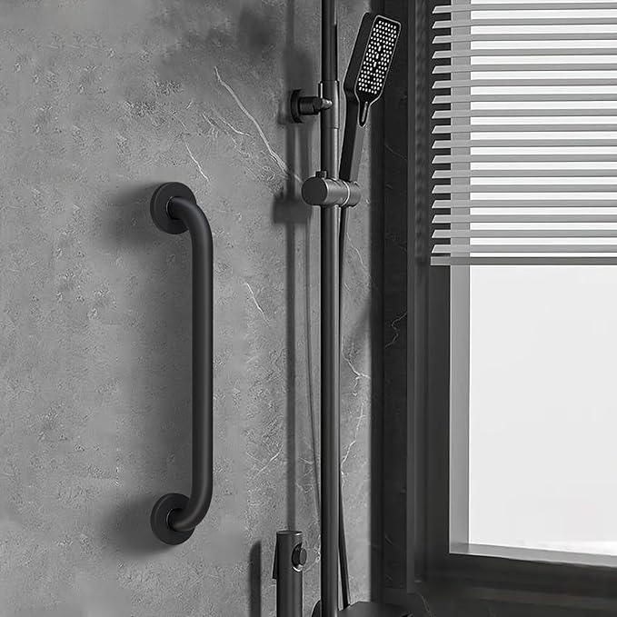 ROTHLEY 18 Inch Grab Bar for Bathtubs and Showers: Stainless Steel Shower Grab Bar Wall Mounted Shower Handle with Concealed Screws for Toilet Assistance (Matte Black) - ModernBath
