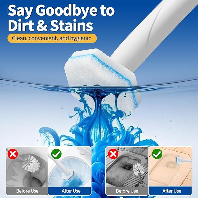 Swilsweep 100 Count Toilet Bowl Wand Refills, Disposable Toilet Cleaner Refills, Disposable Wand Heads Compatible with Clorox and the Most Toilet Brushes - ModernBath