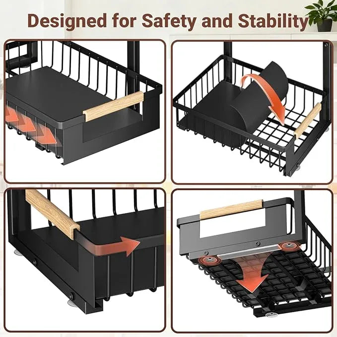 Under Sink Organizer 2-Pack Pull out Cabinet Organizer 2 Tier Metal Shelf Undersink Rack for Kitchen Bathroom Pantry Cabinet Organization and Storage, Black - ModernBath