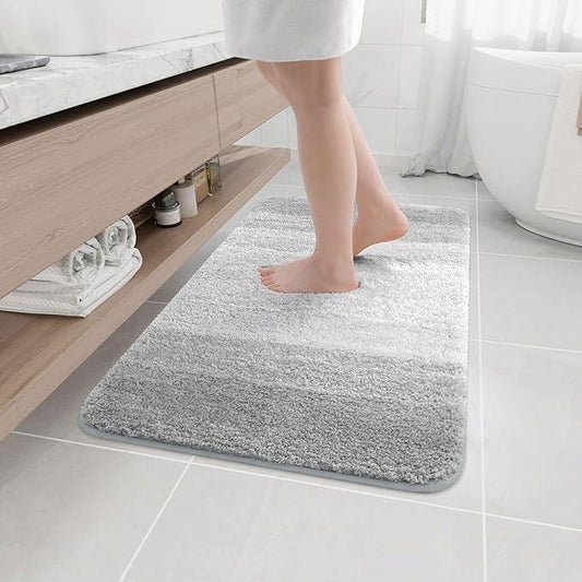 Arotive Microfiber Bathroom Rugs, Shaggy Soft and Absorbent Bath Rug, Non-Slip, Thick Plush Machine Washable Dry Bath Mats for Bathroom, Tub and Shower, 36x24, Light Grey, Rectangular - ModernBath