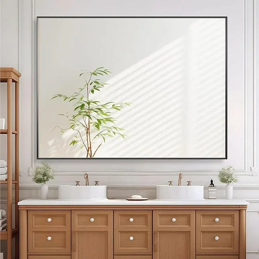 Bonverre 36x48 Inch Black Bathroom Mirror for Wall, Aluminum Frame Rectangle Rectangular Vanity Mirror, Modern Large for Bedroom, Living Room, Horizontal or Vertical - ModernBath
