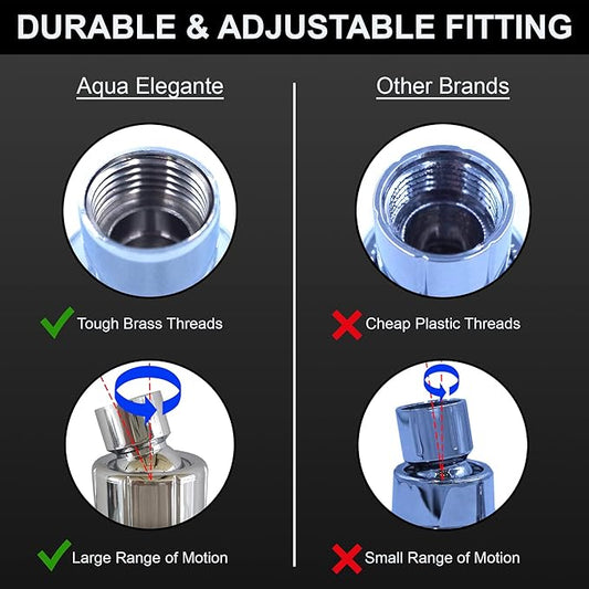 Shower Arm Bracket - Adjustable Handheld Shower Arm Mount & Holder with Brass Connector - Indoor and Outdoor Modern Bath Spa Fixture - Chrome