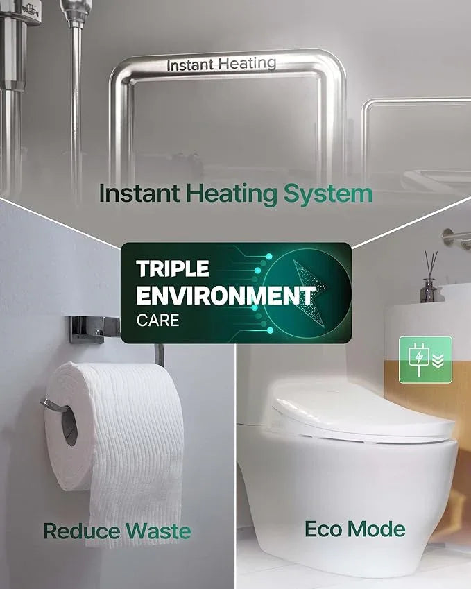 Coway Electronic Bidet Elongated Toilet Seat with Instantaneous Water Heating, Heated Seat and Dryer, Soft Close Lid, Stainless Nozzle, Self Cleaning, Remote Control 400S - ModernBath