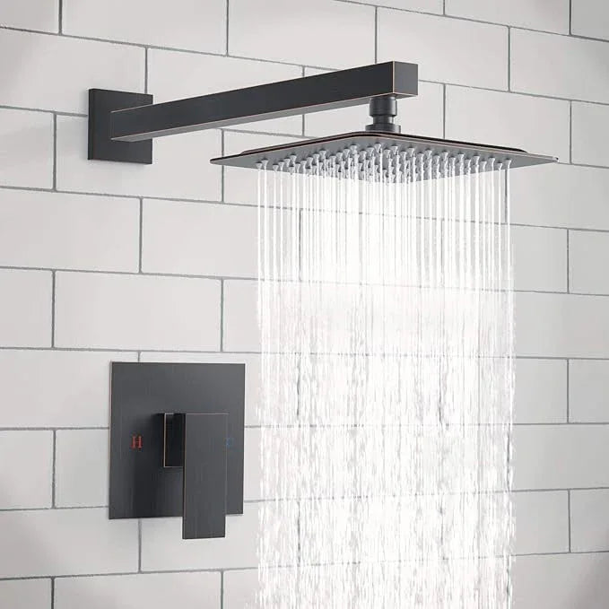 SunCleanse Shower Faucet Set with Valve, 8 Inch Square Shower Head and Handle Set, Single Handle Shower Trim Kit with Extra Long Shower Arm, Oil Rubbed Bronze - ModernBath