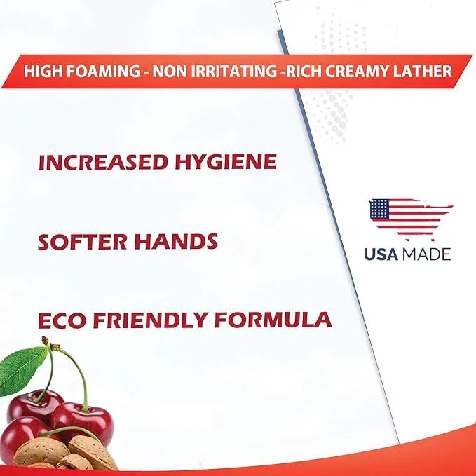 GreenFist Foaming Hand Soap Refills Almond Cherry Scent Jug Foam Refill Made in USA, 128 ounce (1 Gallon) - ModernBath