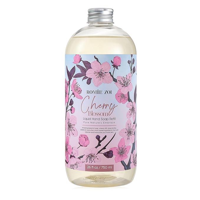 ROMIIE ZOI Liquid Hand Soap Refill, Cherry Blossom, Gentle & Moisturizing Formula, 750 ML/ 26 FL OZ - ModernBath