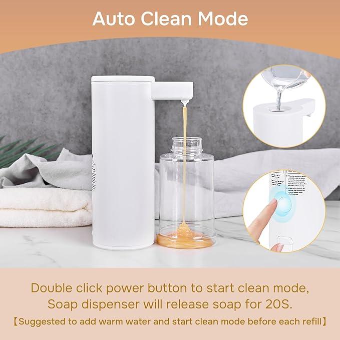 Automatic Soap Dispenser Stainless Steel with Sensor Infrared Soap Dispenser Electric IPX5 Waterproof USB-C Charging Motion Sensor for Kitchen & Bathroom, 9oz (White) - ModernBath