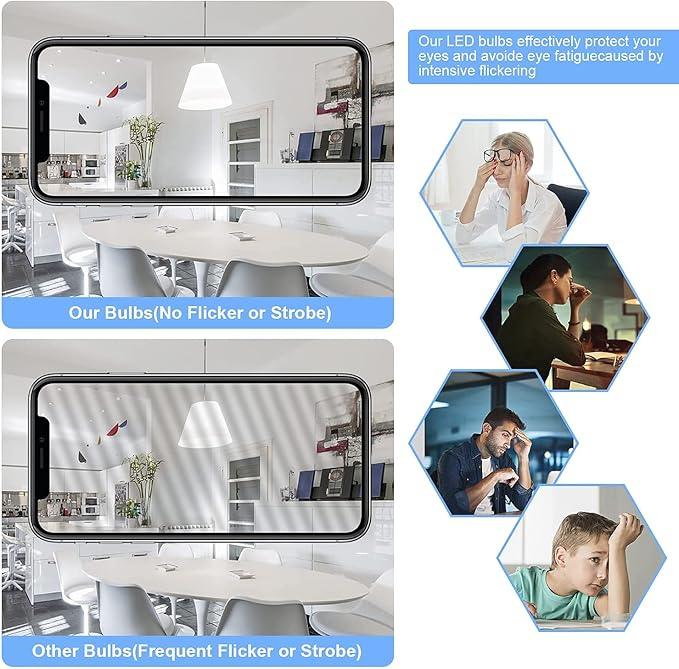 Leools E12 LED Bulb Dimmable 6W Equal 60 watt Light Bulb Daylight 4000K T6 T25 E12 Candelabra Bulb 60 watt for Chandeliers,Ceiling Fan,Pendant,Wall sconces AC120V 600LM e12 Light Bulb 6Pack - ModernBath